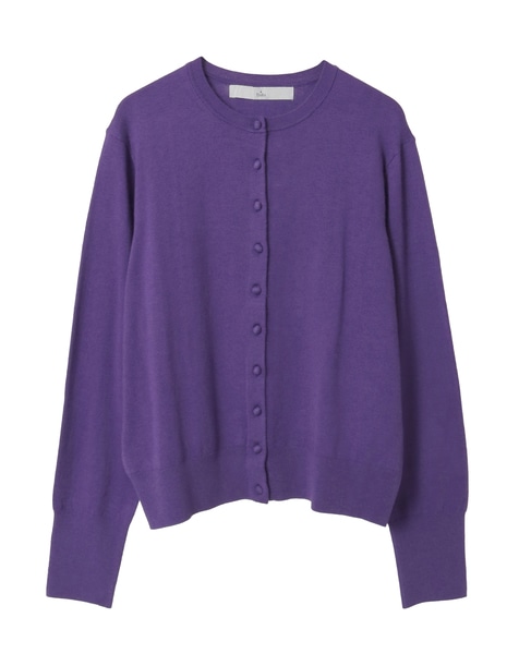 クルミ釦クルーネックカーディガン 詳細画像 パープル 11
