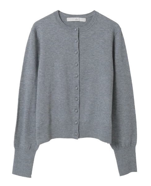 クルミ釦クルーネックカーディガン 詳細画像 チャコールグレー 1