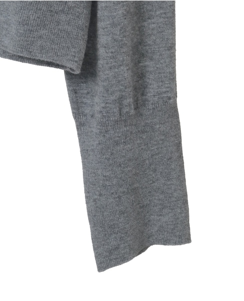 クルミ釦クルーネックカーディガン 詳細画像 チャコールグレー 10