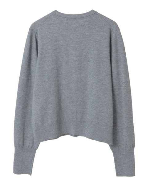 クルミ釦クルーネックカーディガン 詳細画像 チャコールグレー 2