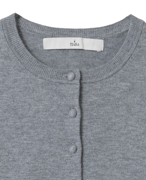 クルミ釦クルーネックカーディガン 詳細画像 チャコールグレー 3