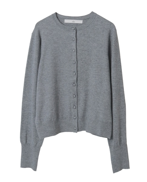 クルミ釦クルーネックカーディガン 詳細画像 チャコールグレー 7