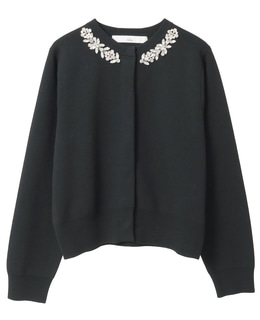 ビジューネックカーディガン