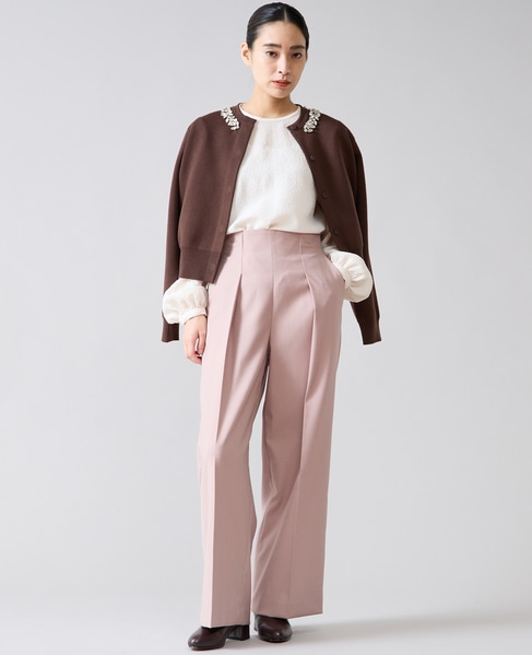 ビジューネックカーディガン 詳細画像 ブラウン 12