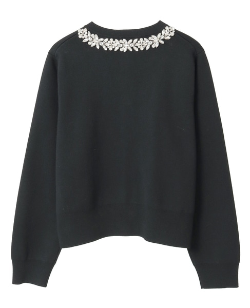 ビジューネックカーディガン 詳細画像 ブラック 2