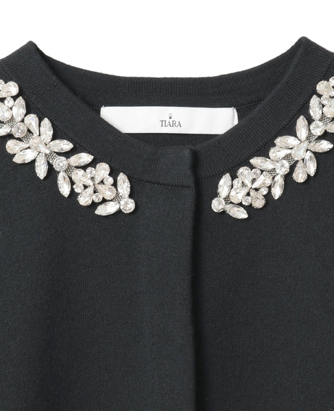 ビジューネックカーディガン 詳細画像 ブラック 3