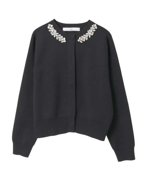 ビジューネックカーディガン 詳細画像 ブラック 8