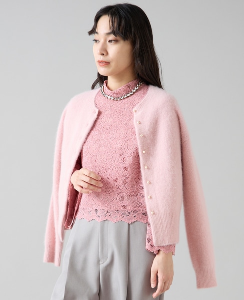 FOXアルパカパールカーディガン 詳細画像 ピンク 1
