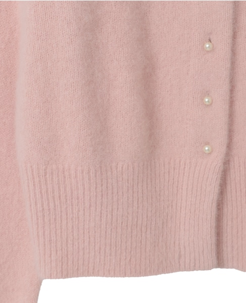 FOXアルパカパールカーディガン 詳細画像 ピンク 8