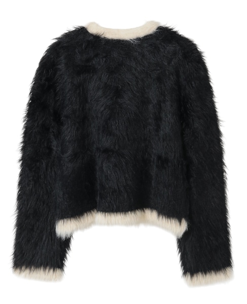 フェザーバイカラーニットジャケット 詳細画像 ブラック 11