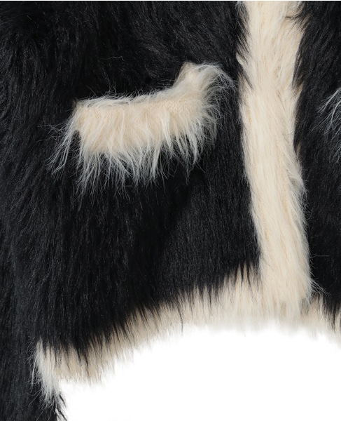 フェザーバイカラーニットジャケット 詳細画像 ブラック 14