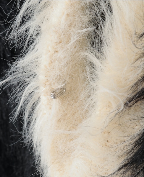 フェザーバイカラーニットジャケット 詳細画像 ブラック 15