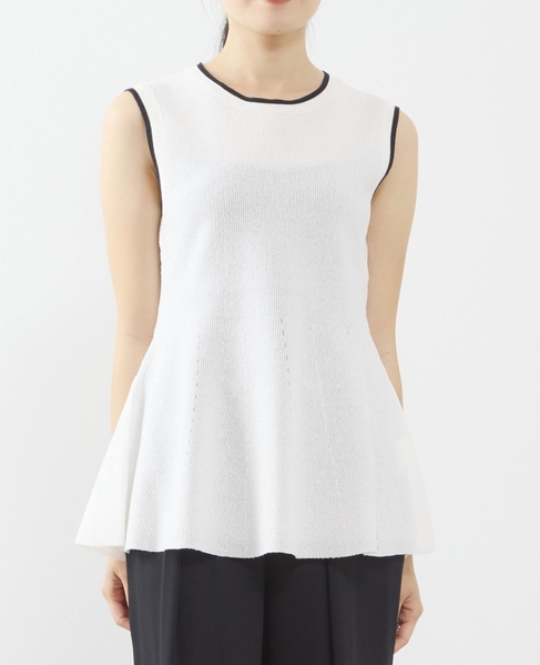 ペプラムスリーブレスニット 詳細画像 ホワイト 1