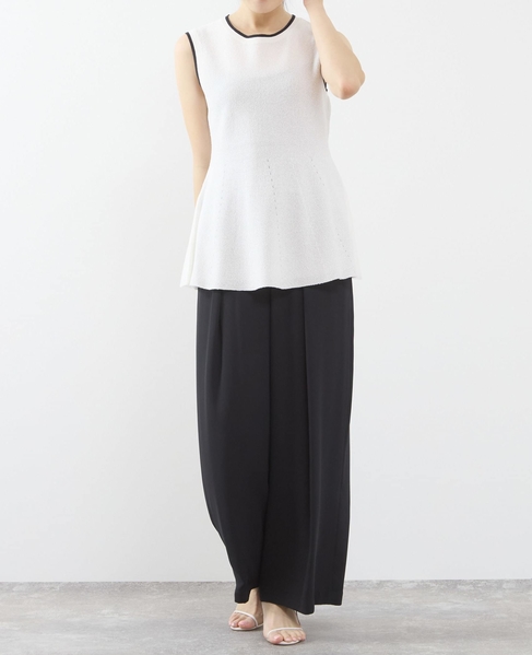 ペプラムスリーブレスニット 詳細画像 ホワイト 2