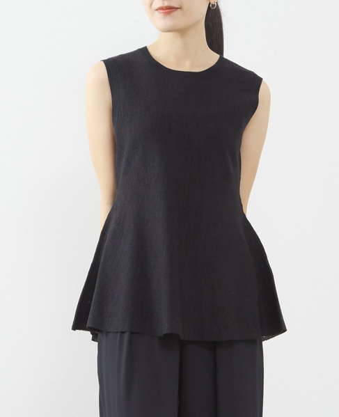ペプラムスリーブレスニット 詳細画像 ブラック 2