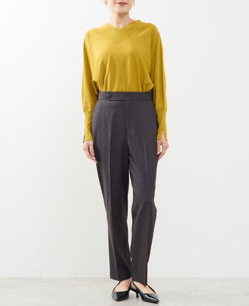 ドルマンVネックニット 詳細画像 イエロー 2