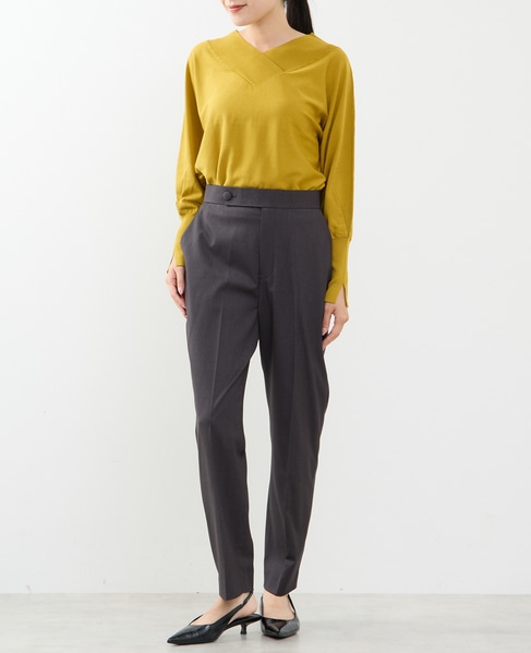 ドルマンVネックニット 詳細画像 イエロー 3