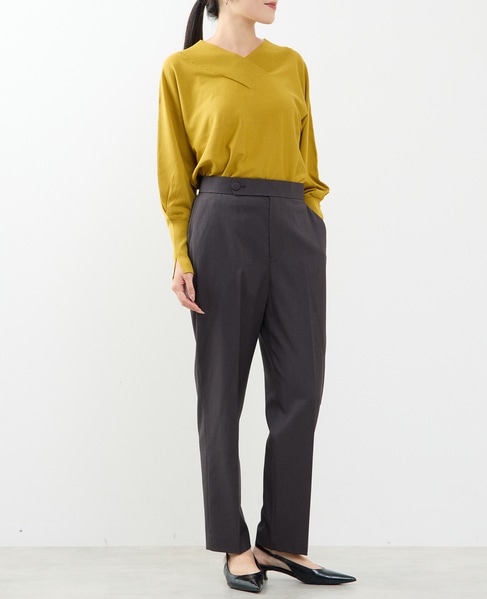 ドルマンVネックニット 詳細画像 イエロー 4