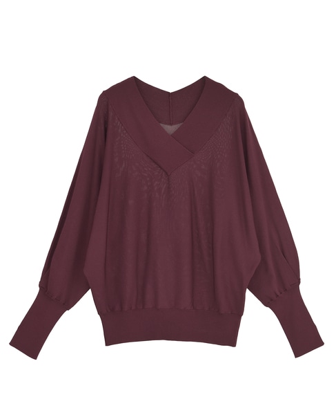 ドルマンVネックニット 詳細画像 ボルドー 1