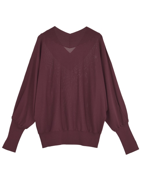 ドルマンVネックニット 詳細画像 ボルドー 2