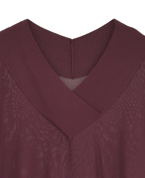ドルマンVネックニット 詳細画像 ボルドー 3