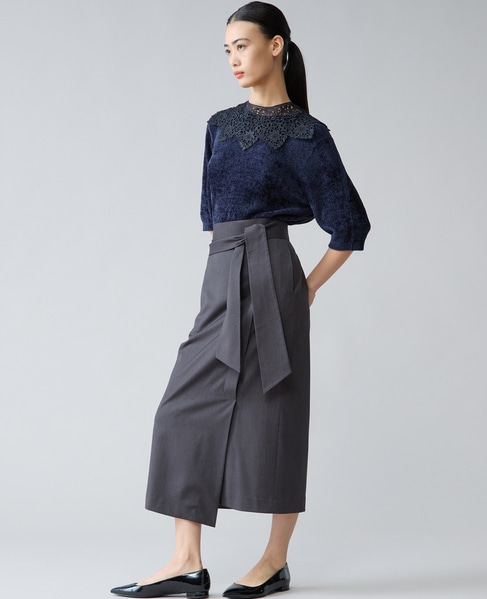 レース襟モールニット 詳細画像 ネイビー 7