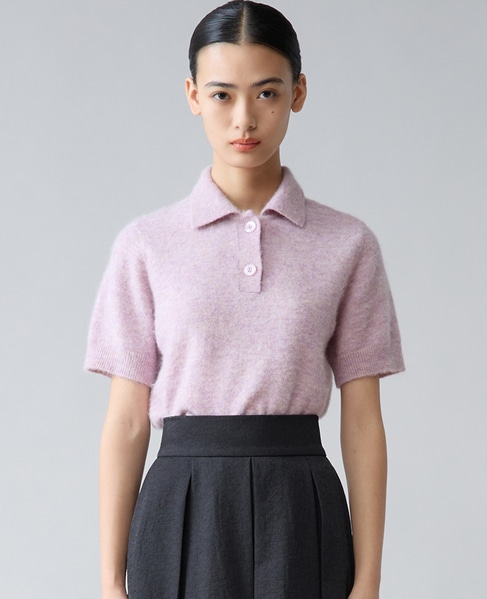 アルパカMIX衿ニット 詳細画像 ラベンダー 1