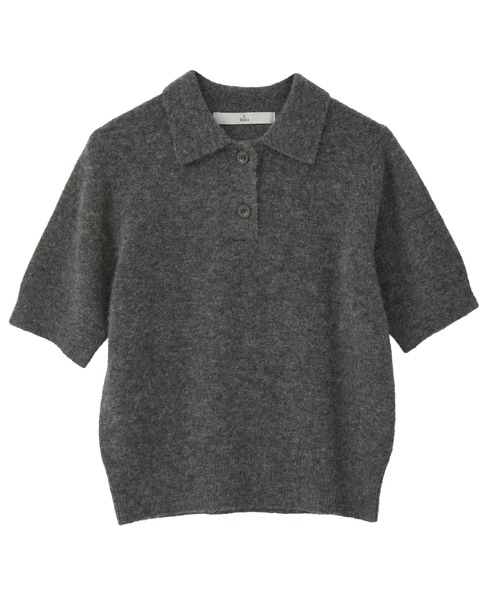 アルパカMIX衿ニット 詳細画像 チャコールグレー 1