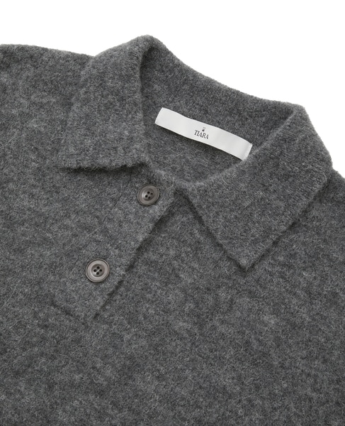 アルパカMIX衿ニット 詳細画像 チャコールグレー 3