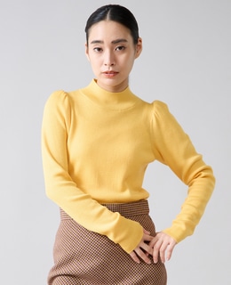 パフスリーブリブニット