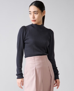 パフスリーブリブニット