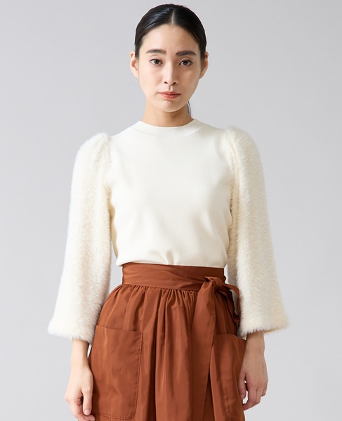 フェザースリーブニット 詳細画像 アイボリー 1