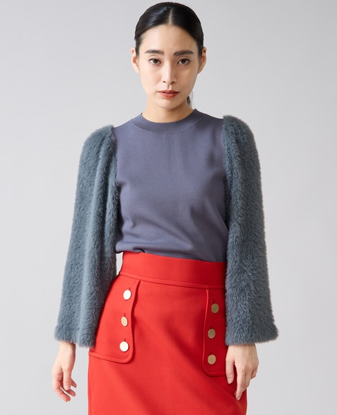 フェザースリーブニット 詳細画像 チャコールグレー 1