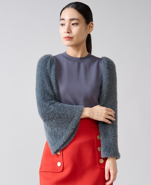 フェザースリーブニット 詳細画像 チャコールグレー 3