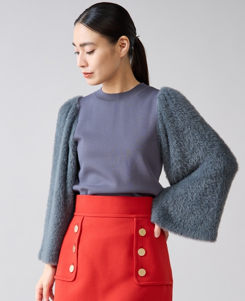 フェザースリーブニット 詳細画像 チャコールグレー 4