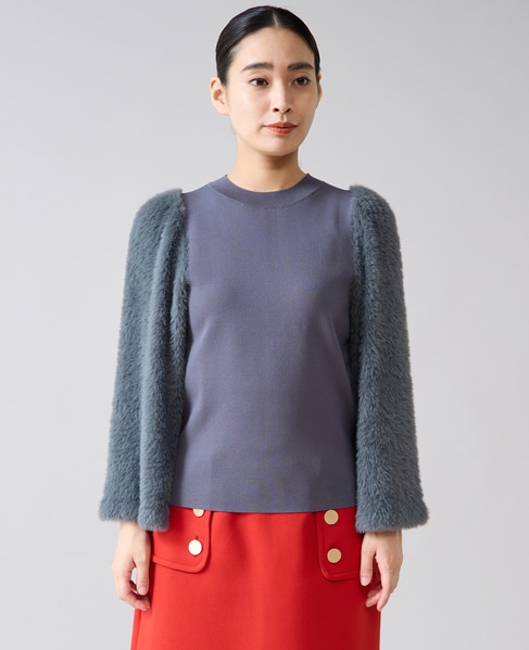 フェザースリーブニット 詳細画像 チャコールグレー 5