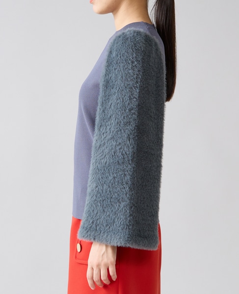 フェザースリーブニット 詳細画像 チャコールグレー 6