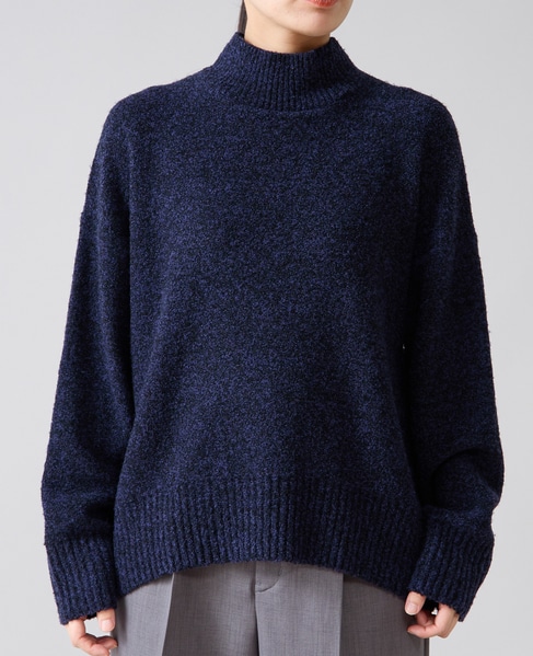 ブークレMIXハイネックニット 詳細画像 ネイビー 10