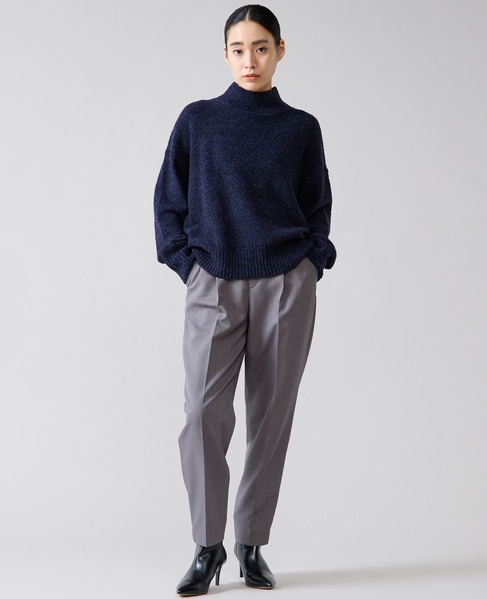 ブークレMIXハイネックニット 詳細画像 ネイビー 5