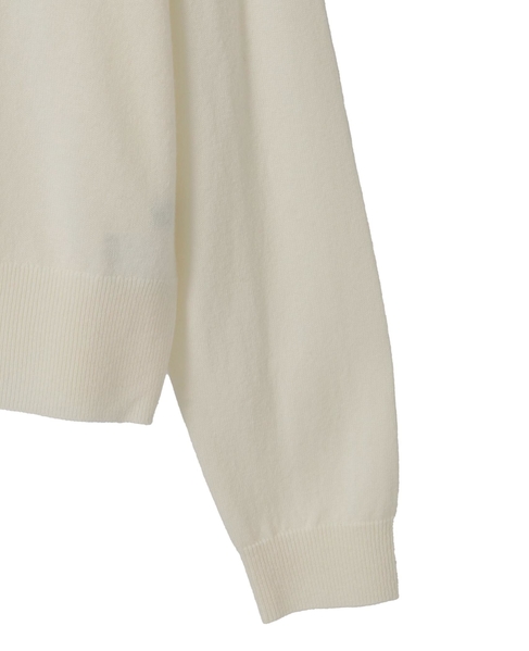 バイカラーレースネックニット 詳細画像 アイボリー 16