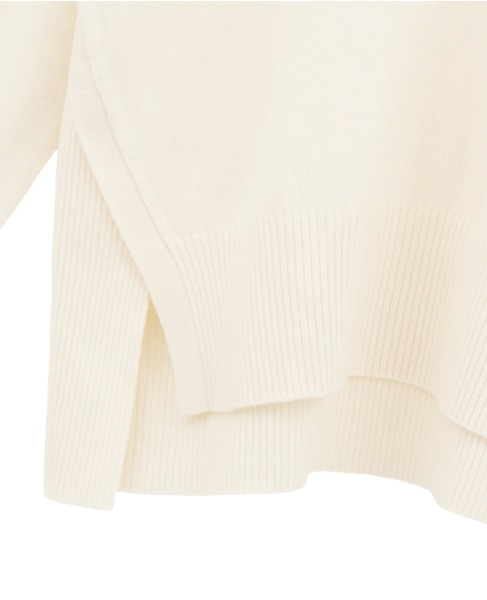 Vネックデザインスリットニット 詳細画像 アイボリー 5