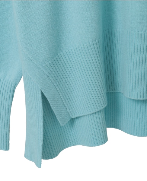 Vネックデザインスリットニット 詳細画像 アクアブルー 15