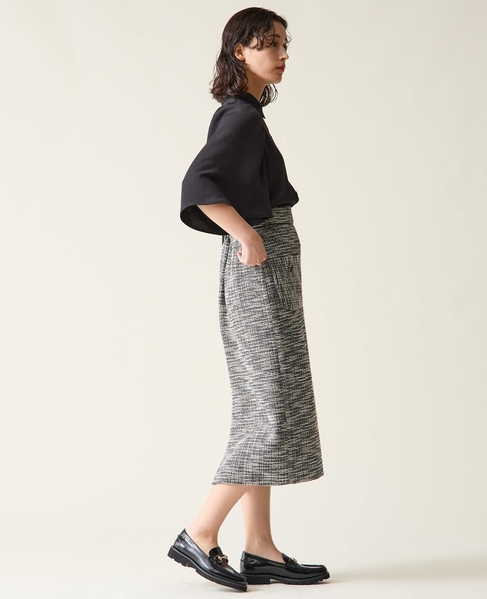 ボタン付ツイーディスカート 詳細画像 ホワイト×ブラック 4