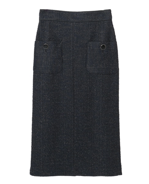 ボタン付ツイーディスカート 詳細画像 ネイビー 6