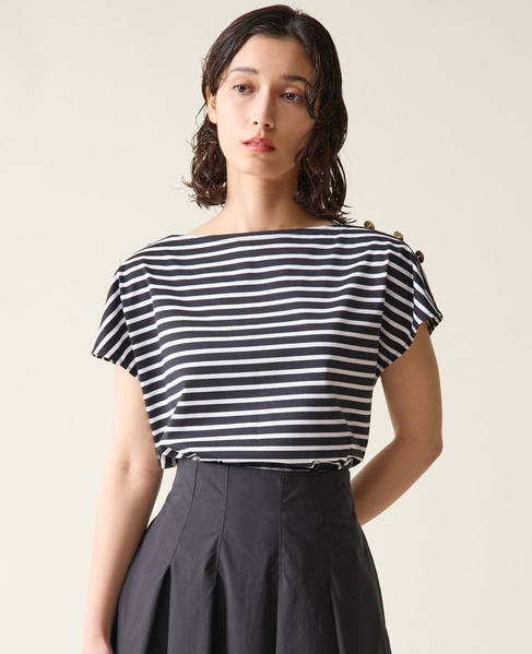 ゴールドボタントップス 詳細画像 ホワイト×ブラック 1