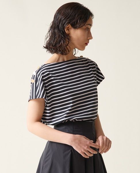 ゴールドボタントップス 詳細画像 ホワイト×ブラック 2