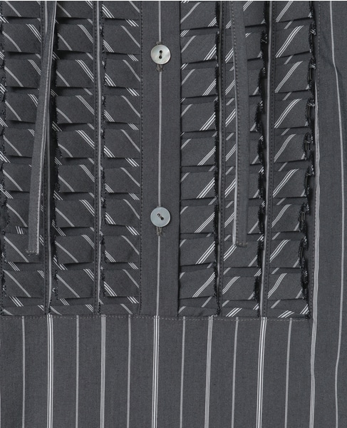 【MARILYN MOON/マリリンムーン】フロントフリルワンピース 詳細画像 チャコールグレー 6