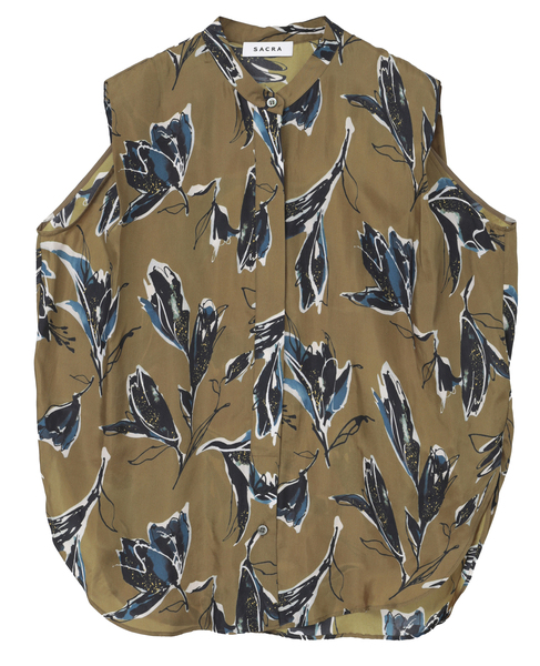 【SACRA/サクラ】プリントブラウス 詳細画像 ベージュ 1