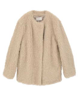 【LEHA/レハ】BEIGE FAUX FUR HALF COAT(DR4FC001)