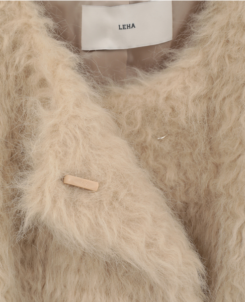 【LEHA/レハ】BEIGE FAUX FUR HALF COAT(DR4FC001) 詳細画像 ベージュ 6